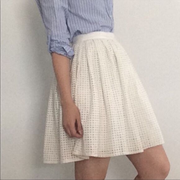 Joie white eyelet cotton high waist skirt XS - Picture 4 of 7